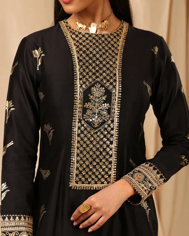Black Vintage Fiona Kurta