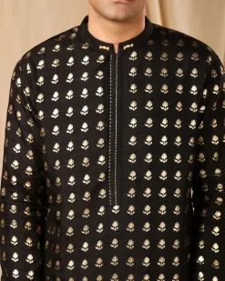 Black Wallflower Kurta Set