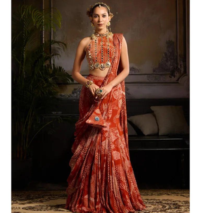 Bloom Mermaid Sari Set