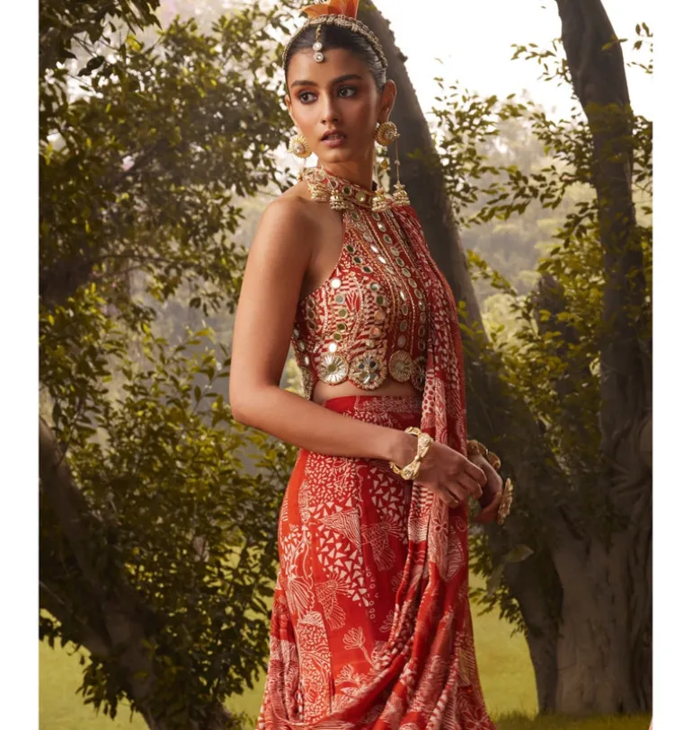 Bloom Mermaid Sari Set