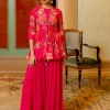 Blooming Pink Floral Printed Peplum Set