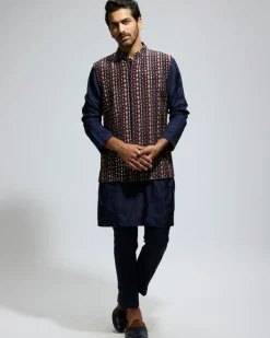 Blue Boho Geo Embellished Bandi Set