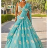 Blue Flower Lehenga Set