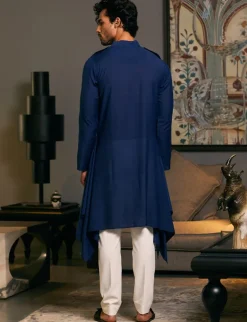 Blue Goe Drape Kurta Set