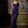 Blue Green And Red Fully Embroidered Jumpsuit