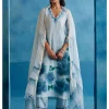 Blue Kota Silk Hand-Painted Embroidered Kurta Set