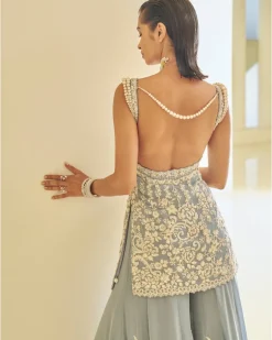 Blue Pearl Sharara Set