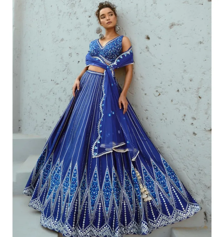 Blue Sunflower Skirt Set