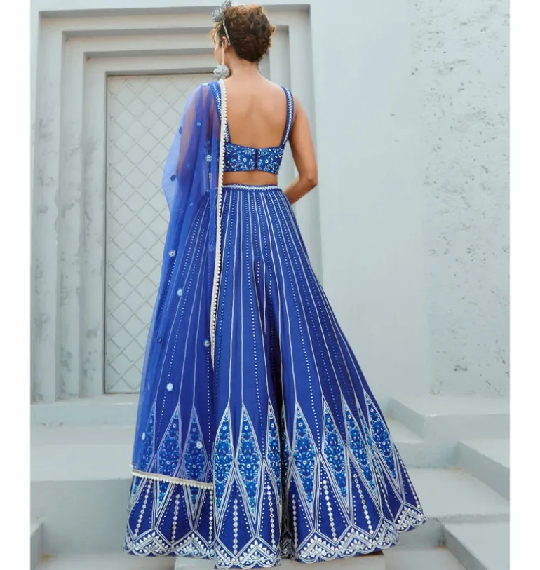 Blue Sunflower Skirt Set