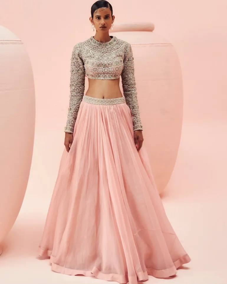 Blush Geometric Lehenga Set