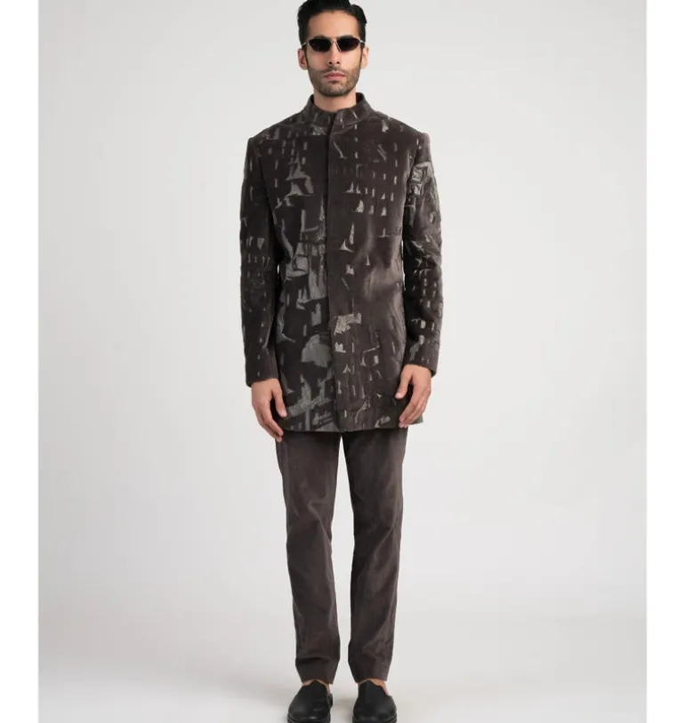 Brics Velvet Bandhgala