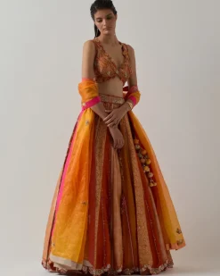 Burnt Orange Lehenga Set