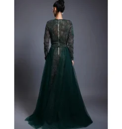 CF Drip Work Emerald Gown