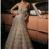 Champagne Crystal Scalloped Gown