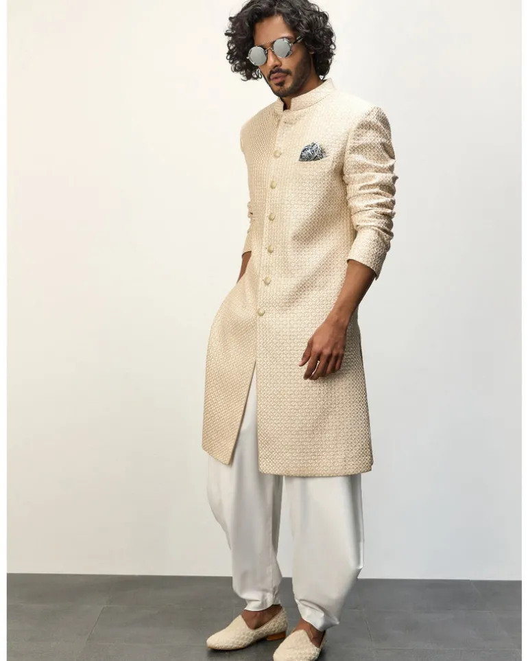 Champagne Jaal Printed Kurta Set