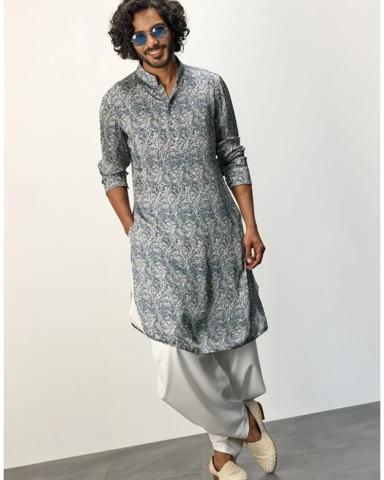 Champagne Jaal Printed Kurta Set