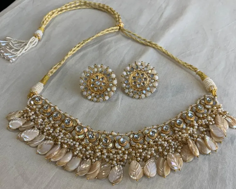 Champagne Mother of Pearl Necklace Set