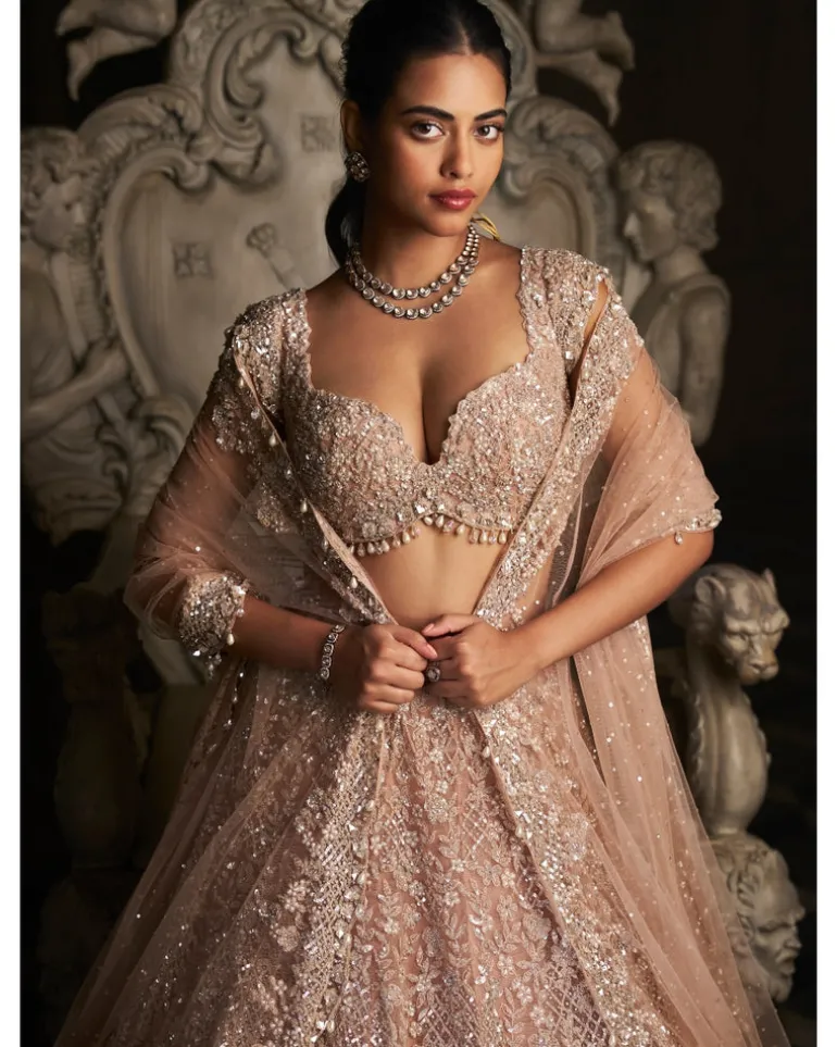 Champagne Sequin Lehenga Set