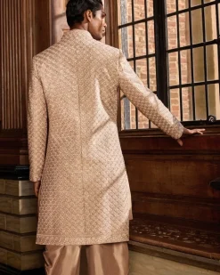 Champagne Thread Sequin Sherwani Set