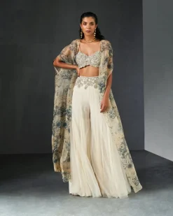 Champagne-Blue Cape Set