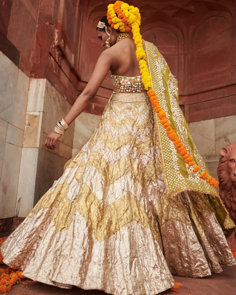 Chandi Sona Chevron Lampi Lehenga Set