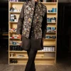 Charcoal Kaari Open Bandi With Matching Kurta Pajama Set