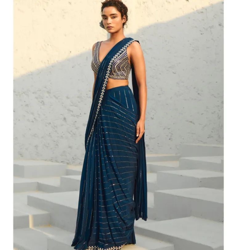 Chayya Pre-Draped Sari Set