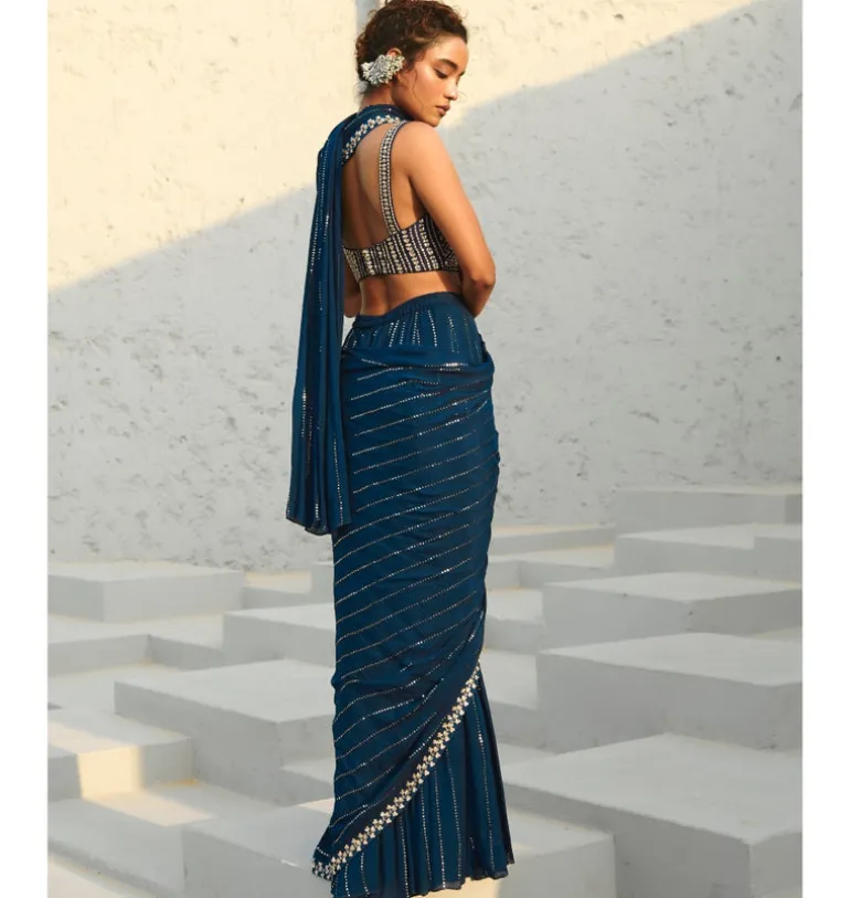 Chayya Pre-Draped Sari Set