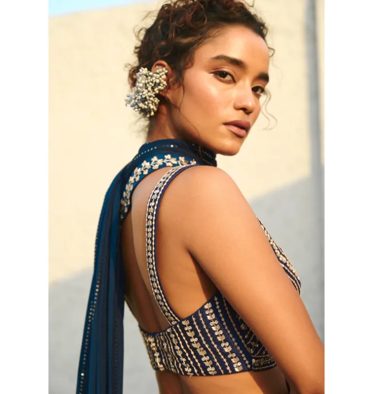Chayya Pre-Draped Sari Set
