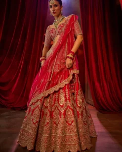 Cherry Red Arushi Lehenga Set