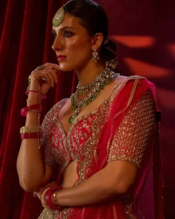 Cherry Red Arushi Lehenga Set