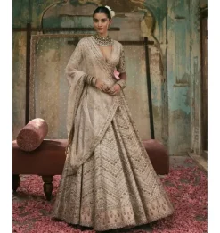 Chevron Lehenga With Jaal Sleeve Lehenga Set