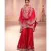 Chiniya Red Embroidered Sharara Set