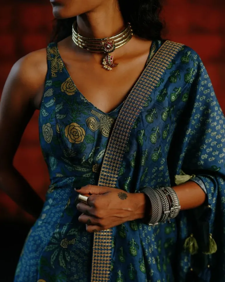 Christia Indigo Anarkali Set