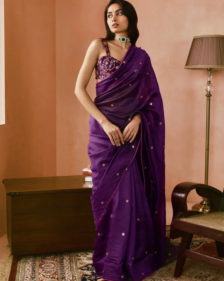 Classic Baigani Sari Set