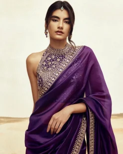 Classic Mirror Halter Sari Set