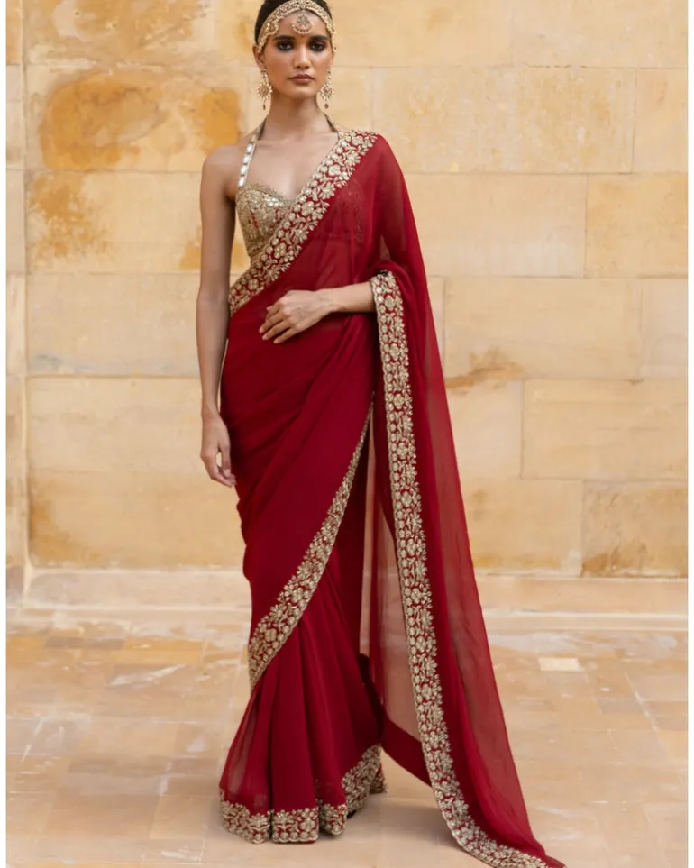 Classic Red Sari Set