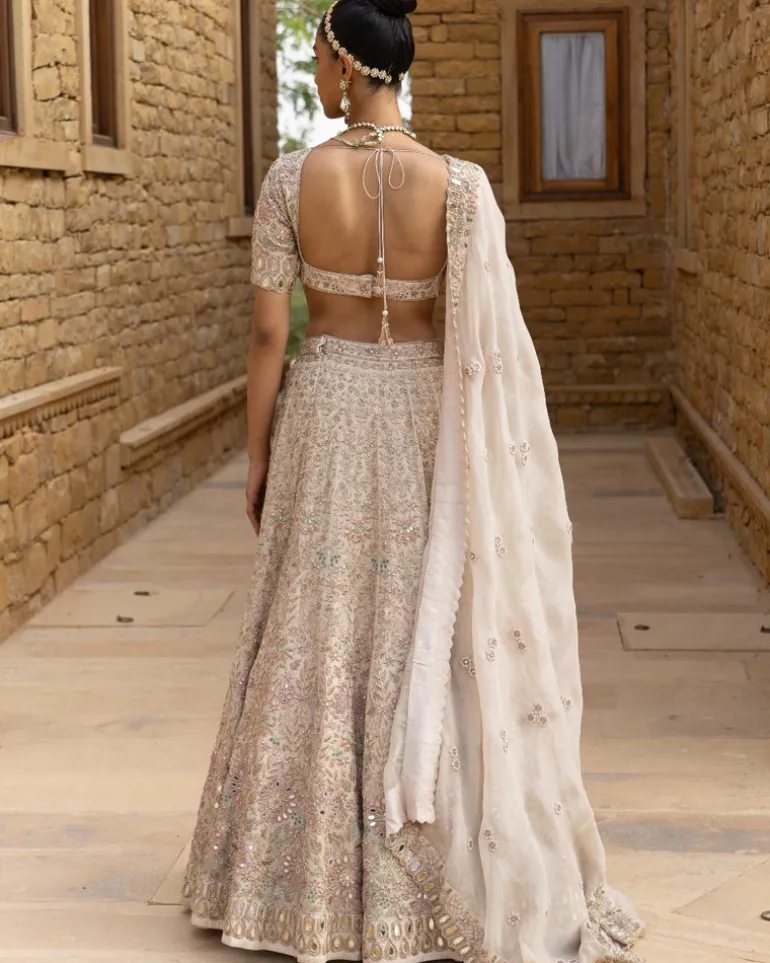 Coconut & Gold Lehenga Set