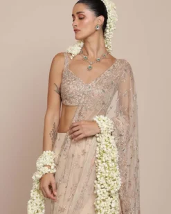 Coconut & Rose Gold Hip Hug Sari Set