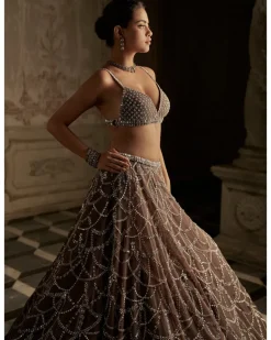 Coffee Chandelier Lehenga Set