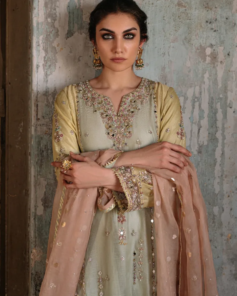 Color-Blocked Kurta Set