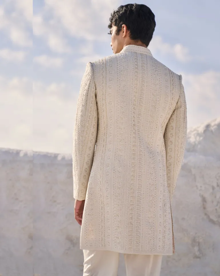 Cream Dori Sherwani Set