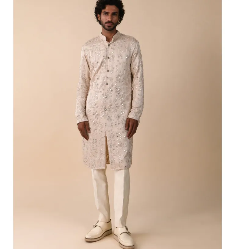 Creeper Kashmiri Mirror Knotted Kurta Set