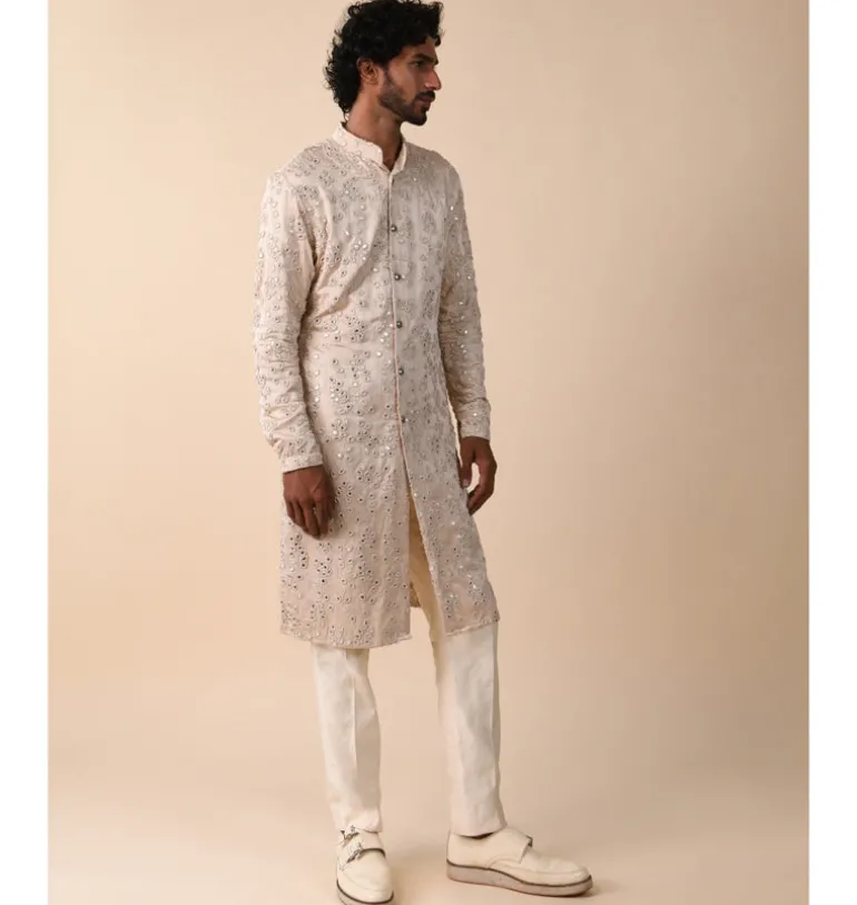 Creeper Kashmiri Mirror Knotted Kurta Set