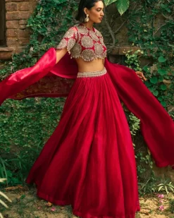 Crimson Red Lehenga Set
