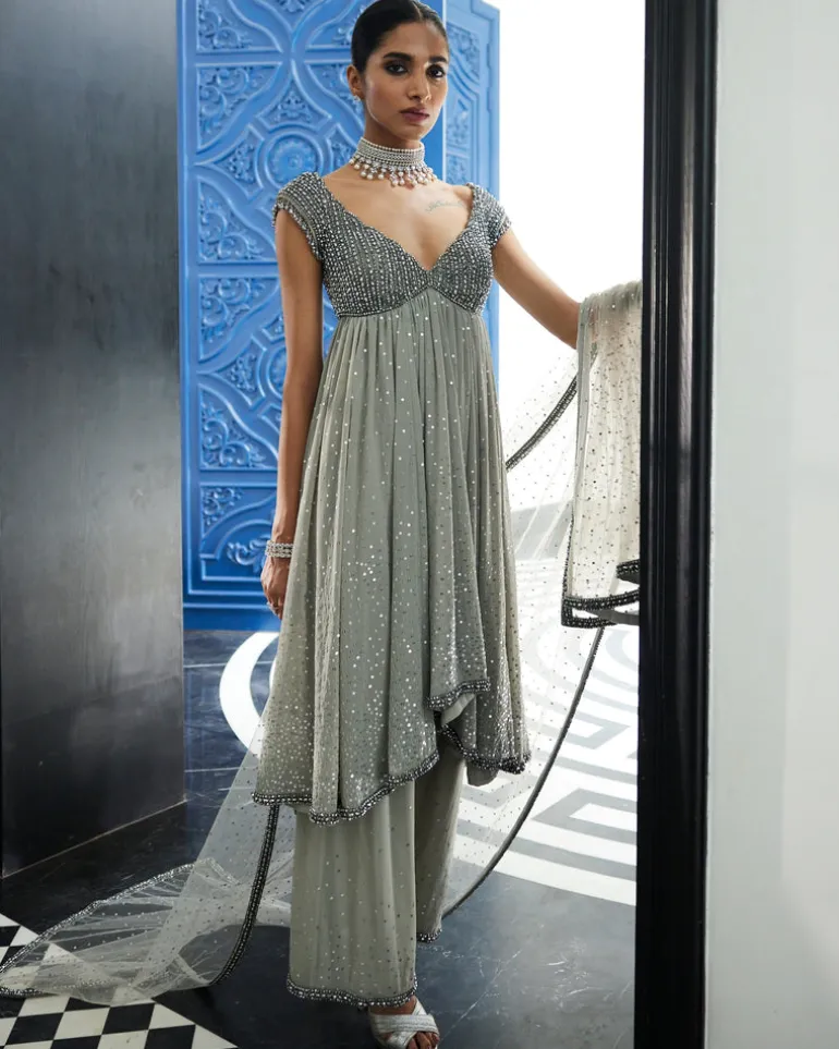 Crystal Grey Kurta Set