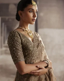 Cutdana & Sequin Jaal Lehenga