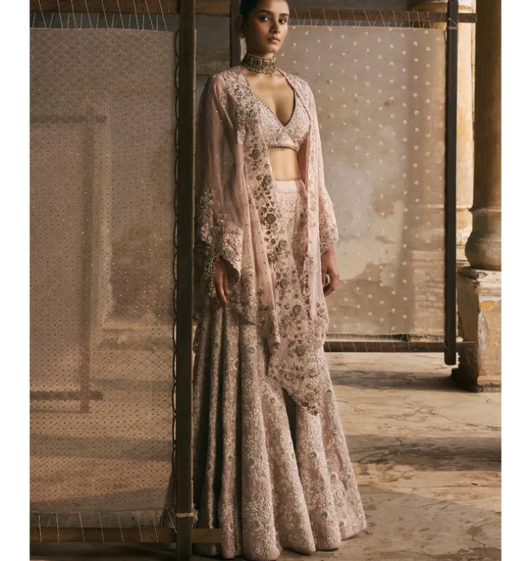 Dupion Dori Work Cape And Sharara Set