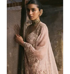 Dupion Dori Work Cape And Sharara Set