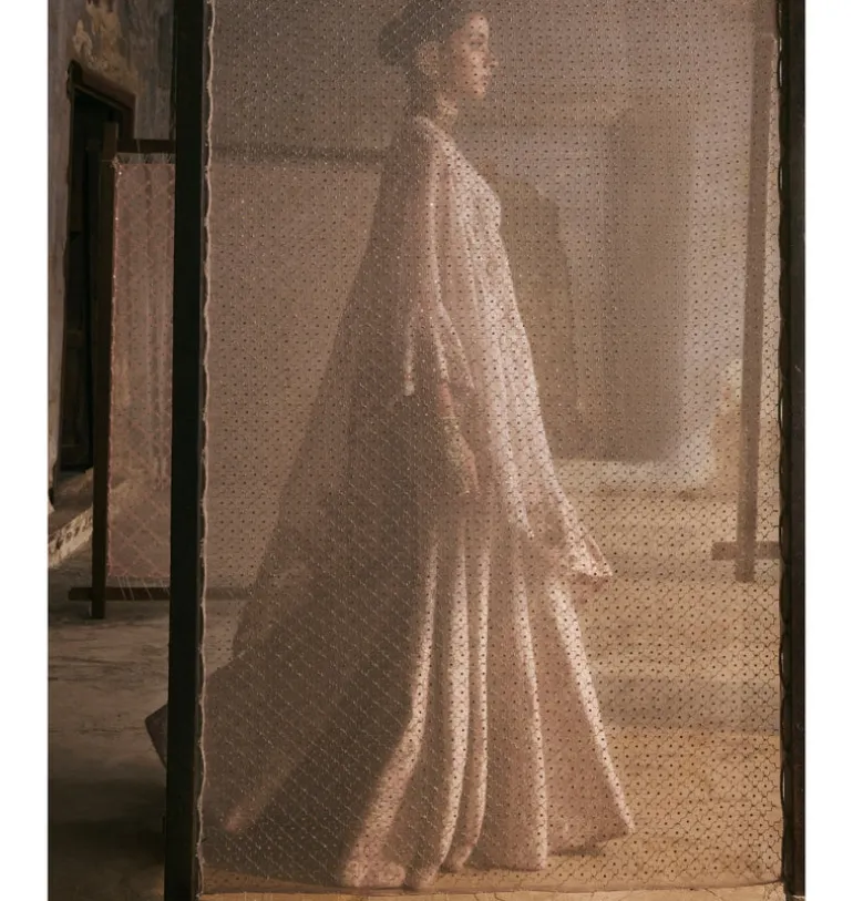 Dupion Dori Work Cape And Sharara Set